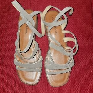  Lucky Brand Firola Strappy Block Sandals Color Taupe Size 9 Block/chunky heel